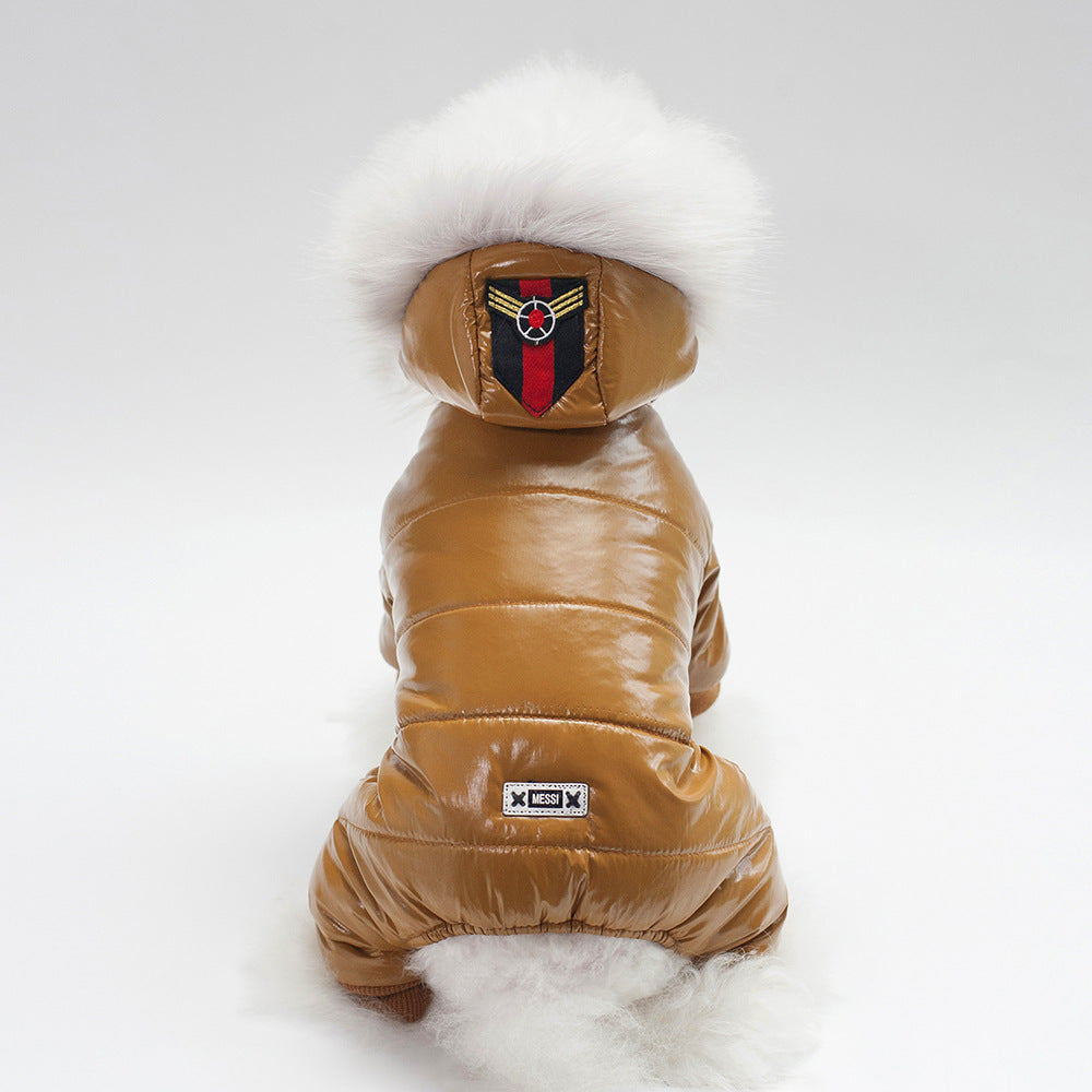 HKM-5116989 Stylish PU Leather Pet Clothes for Dogs - Cotton Blend, Sizes S to XXL, Red, Black, Brown