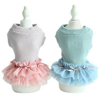 HKM-5117373 Casual Powder Blue Wool Bottoming Skirt for Pets - Comfortable and Versatile