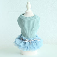 HKM-5117373 Casual Powder Blue Wool Bottoming Skirt for Pets - Comfortable and Versatile