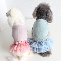 HKM-5117373 Casual Powder Blue Wool Bottoming Skirt for Pets - Comfortable and Versatile