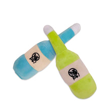 HKM-5117629 Plush Dog Toy - Blue & Green Wine Bottle 16cm