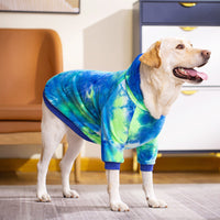 HKM-5117885 Tie-Dye Hoodie for Small to Extra Large Dogs - Pink and Green Available