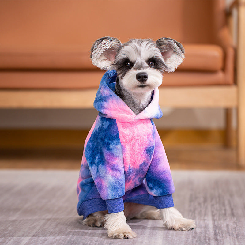 HKM-5117885 Tie-Dye Hoodie for Small to Extra Large Dogs - Pink and Green Available