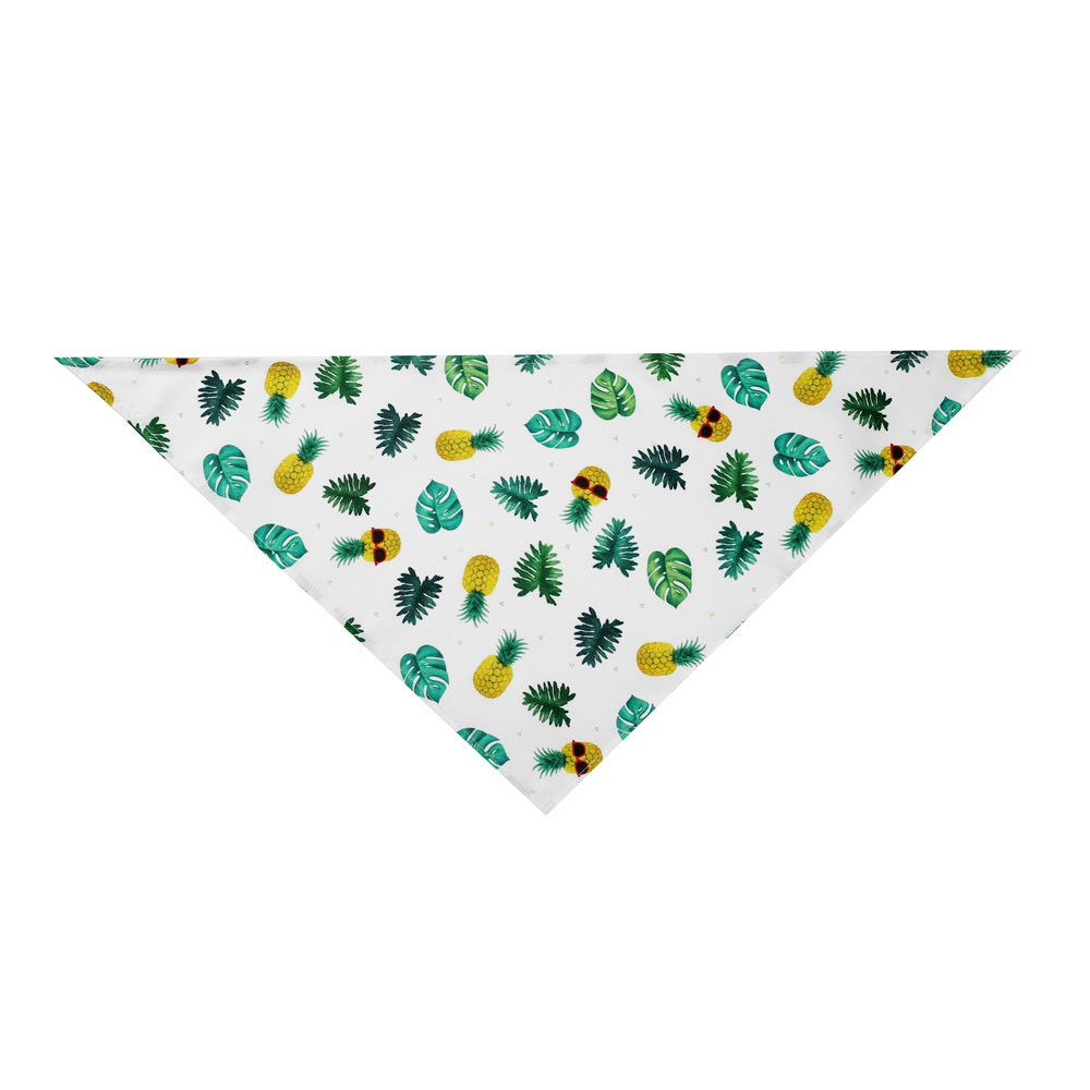HKM-5120189 Summer Donut Triangle Scarf for Pets - Soft Cotton Fabric, Machine Washable, Ideal for Daily Wear and Outdoor Activities