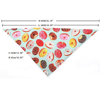 HKM-5120189 Summer Donut Triangle Scarf for Pets - Soft Cotton Fabric, Machine Washable, Ideal for Daily Wear and Outdoor Activities