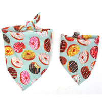 HKM-5120189 Summer Donut Triangle Scarf for Pets - Soft Cotton Fabric, Machine Washable, Ideal for Daily Wear and Outdoor Activities