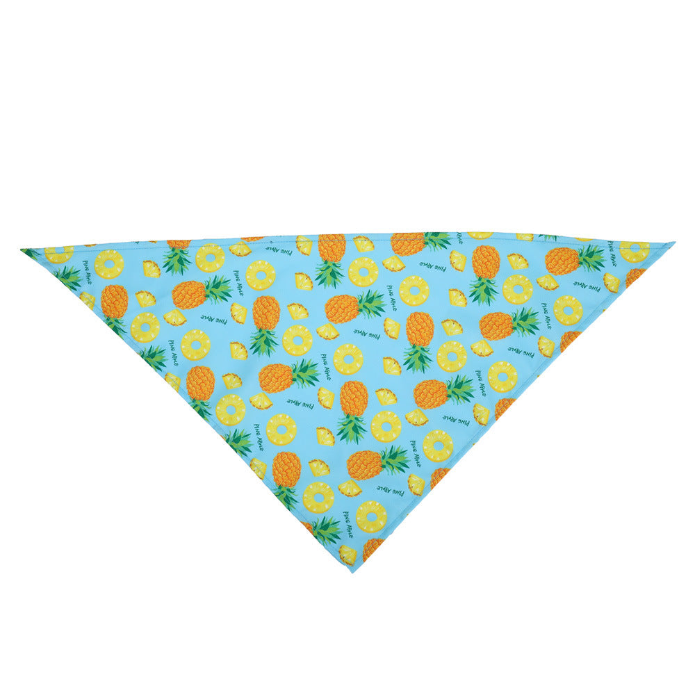 HKM-5120189 Summer Donut Triangle Scarf for Pets - Soft Cotton Fabric, Machine Washable, Ideal for Daily Wear and Outdoor Activities