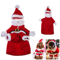HKM-5120957 Three-Dimensional Christmas Suit for Pets with Hat - Festive Fleece and Velvet Outfit