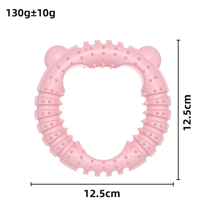 HKM-5121213 Medium Bite-Resistant Ring Dog Toy in Gentleman Blue, Cherry Blossom Powder, or Avocado Green