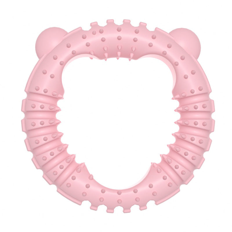 HKM-5121213 Medium Bite-Resistant Ring Dog Toy in Gentleman Blue, Cherry Blossom Powder, or Avocado Green