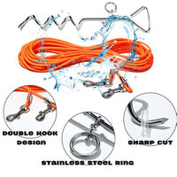 HKM-5122365 Ground Stake Fixed Dog Leash with 30 Feet of Freedom for Secure Outdoor Play