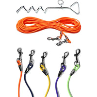HKM-5122365 Ground Stake Fixed Dog Leash with 30 Feet of Freedom for Secure Outdoor Play