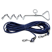 HKM-5122365 Ground Stake Fixed Dog Leash with 30 Feet of Freedom for Secure Outdoor Play