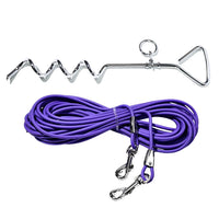 HKM-5122365 Ground Stake Fixed Dog Leash with 30 Feet of Freedom for Secure Outdoor Play