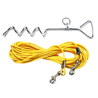 HKM-5122365 Ground Stake Fixed Dog Leash with 30 Feet of Freedom for Secure Outdoor Play