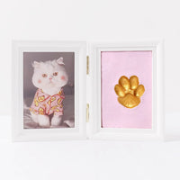 HKM-5122749 Solid Wood Photo Frame with Cat Palm Print – Multiple Colors Available