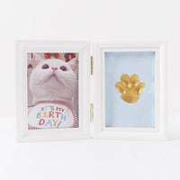 HKM-5122749 Solid Wood Photo Frame with Cat Palm Print – Multiple Colors Available
