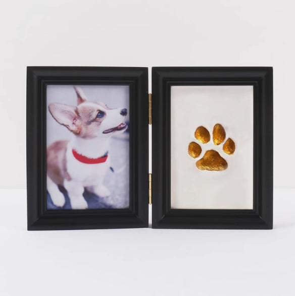 HKM-5122749 Solid Wood Photo Frame with Cat Palm Print – Multiple Colors Available