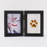 HKM-5122749 Solid Wood Photo Frame with Cat Palm Print – Multiple Colors Available