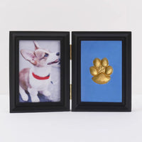 HKM-5122749 Solid Wood Photo Frame with Cat Palm Print – Multiple Colors Available
