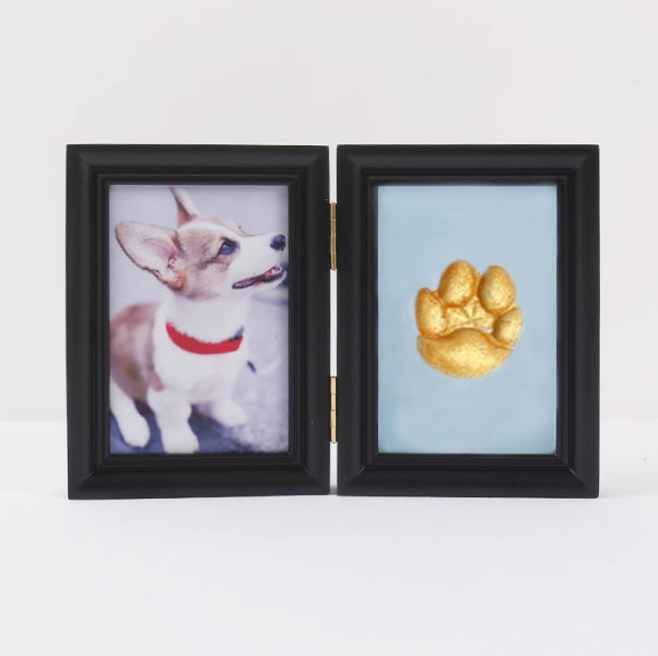 HKM-5122749 Solid Wood Photo Frame with Cat Palm Print – Multiple Colors Available