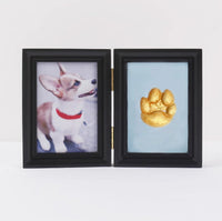 HKM-5122749 Solid Wood Photo Frame with Cat Palm Print – Multiple Colors Available