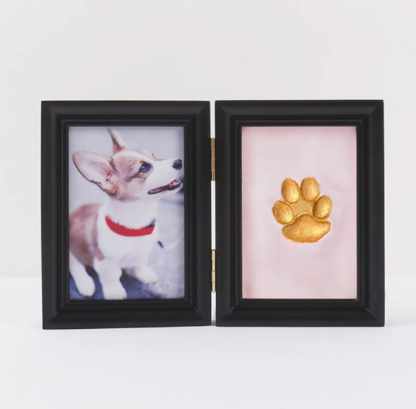 HKM-5122749 Solid Wood Photo Frame with Cat Palm Print – Multiple Colors Available