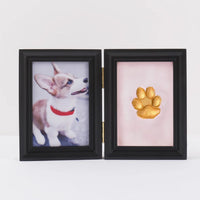 HKM-5122749 Solid Wood Photo Frame with Cat Palm Print – Multiple Colors Available