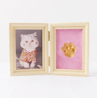 HKM-5122749 Solid Wood Photo Frame with Cat Palm Print – Multiple Colors Available