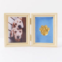 HKM-5122749 Solid Wood Photo Frame with Cat Palm Print – Multiple Colors Available