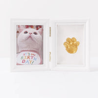 HKM-5122749 Solid Wood Photo Frame with Cat Palm Print – Multiple Colors Available