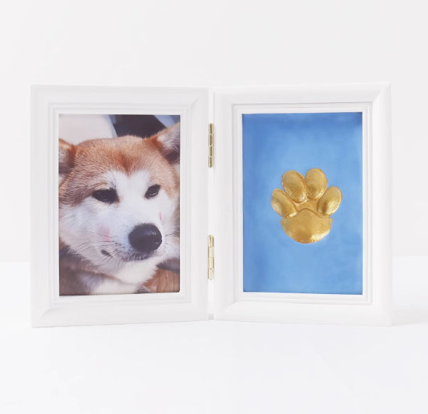 HKM-5122749 Solid Wood Photo Frame with Cat Palm Print – Multiple Colors Available