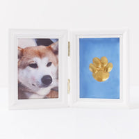 HKM-5122749 Solid Wood Photo Frame with Cat Palm Print – Multiple Colors Available