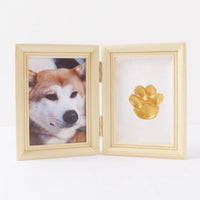 HKM-5122749 Solid Wood Photo Frame with Cat Palm Print – Multiple Colors Available