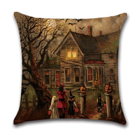 HKM-512275 Geometric Landscape Cotton Linen Cushion Cover