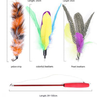 HKM-5123389 Retractable Feather Bell Cat Toy Fishing Head Replacement Set, 12 Pieces