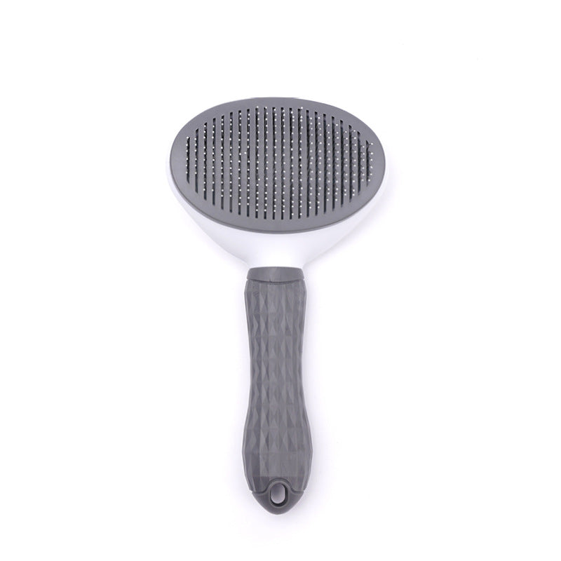 HKM-5124157 Pet Grooming Device for Cats and Dogs - Comfortable Detachable Bristle Comb for Long Hair Care and Massage