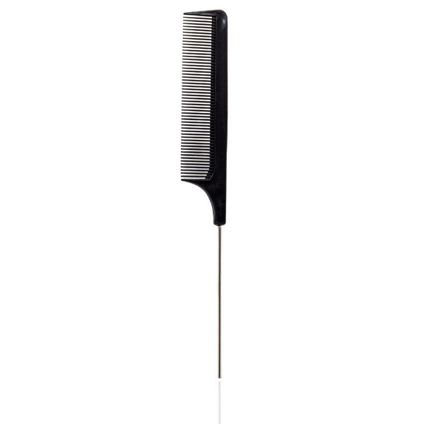 HKM-512467 Precision Tail Comb with Close Teeth - Black Plastic Design