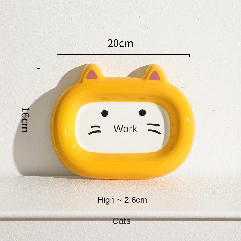 HKM-5125821 Ceramic Cat and Dog Food Bowl - Stylish Animal Snack and Water Dish