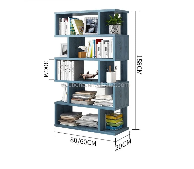 HKM-512595 Modern Wooden Bookcase Display Shelf Storage Unit with Multiple Designs