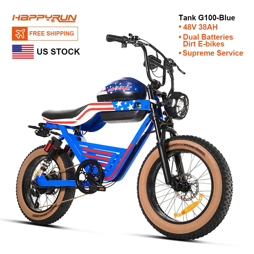 HKM-512659 Electric Bike 2000W Dual Batteries Long Range 48V 38Ah Fast Street Motorcycle