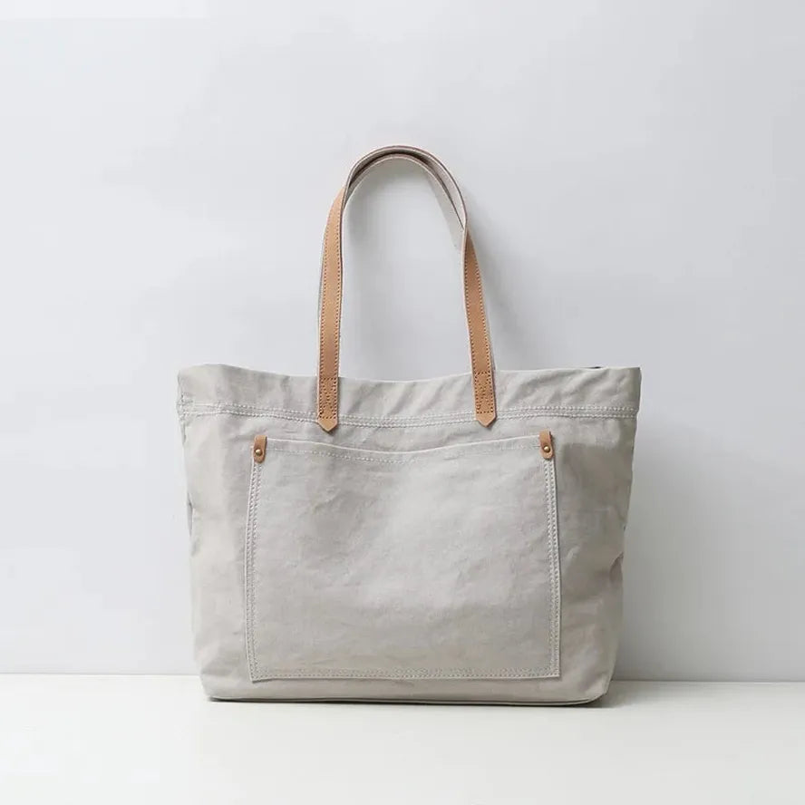 HKM-512787 Large Capacity Canvas Tote Bag for Women - Casual Shoulder Handbag