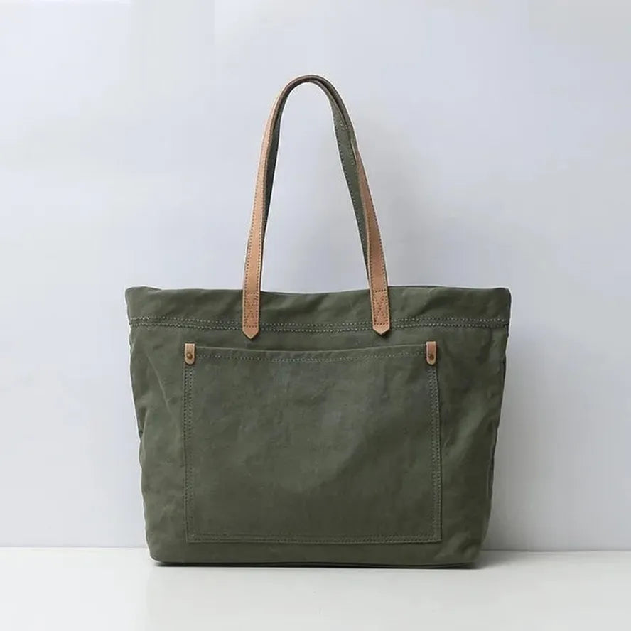 HKM-512787 Large Capacity Canvas Tote Bag for Women - Casual Shoulder Handbag