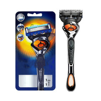 HKM-512787 Men's 5-Layer Blade Shaving Razor with Styling Finishing Knife - Black