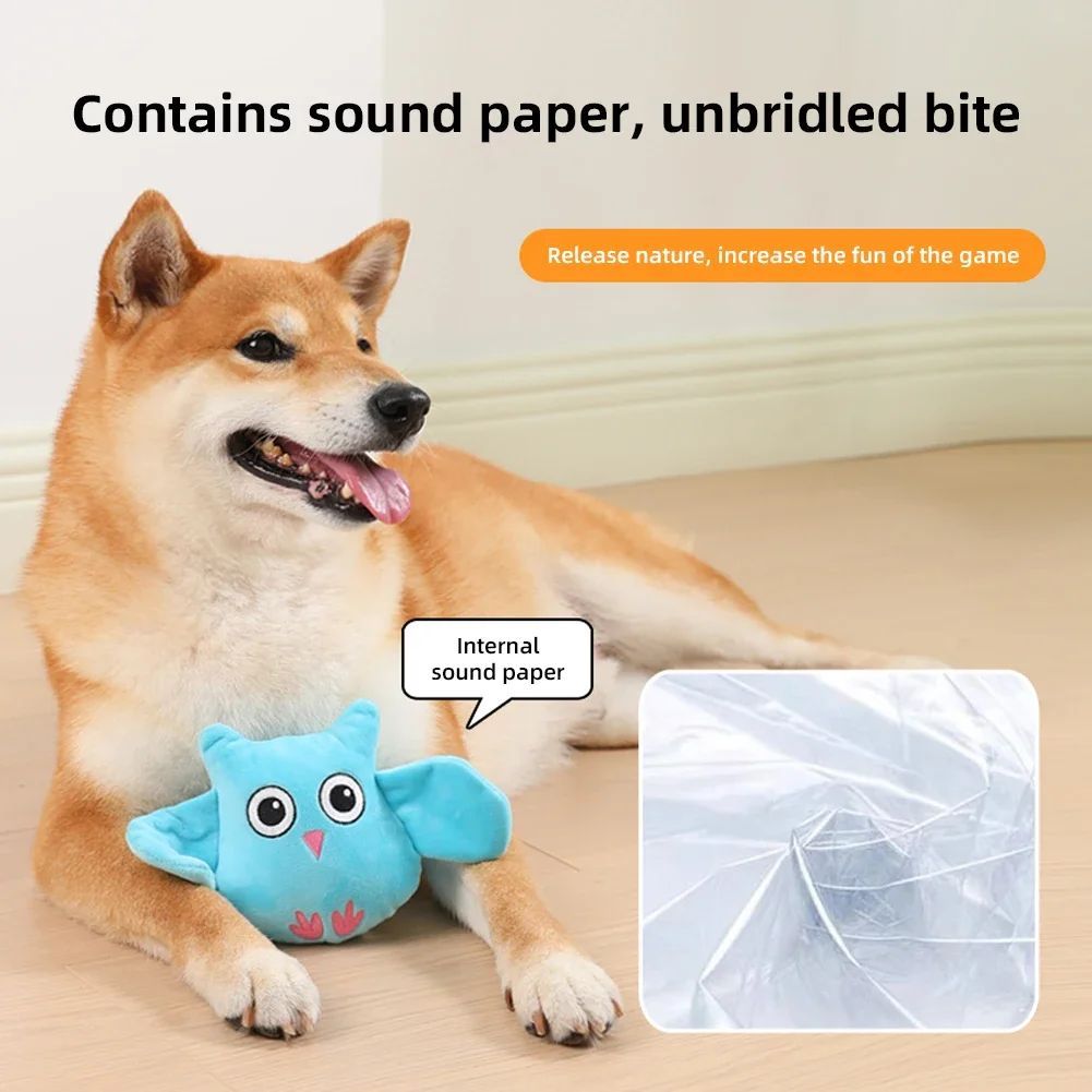 HKM-5127997 Plush Animal Shape Squeaky Toy for Dogs – Bite Resistant PP Cotton Toy for Small and Large Dogs