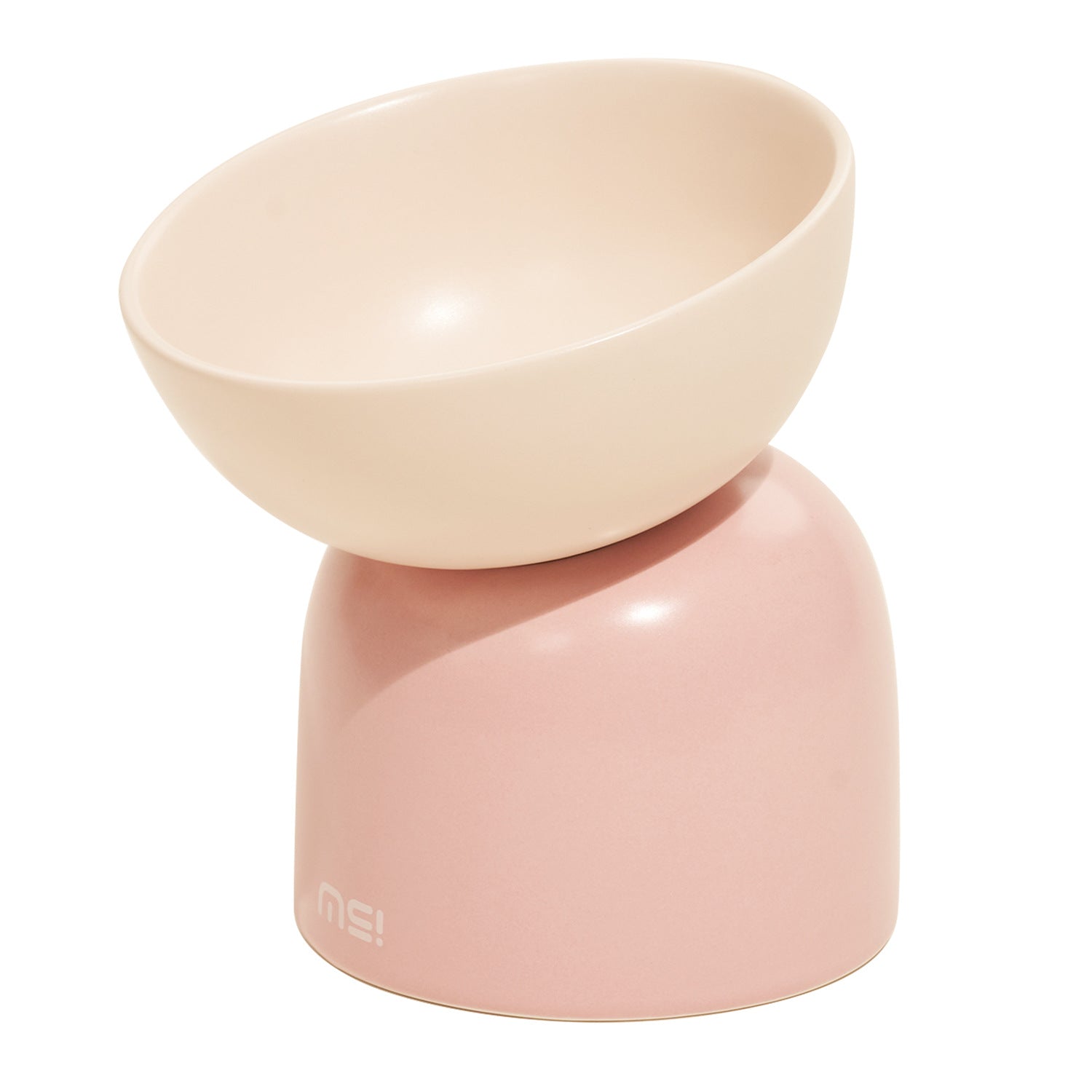 HKM-5128509 Elevated Ceramic Cat Bowl with Oblique Mouth Design for Improved Comfort and Spill Prevention