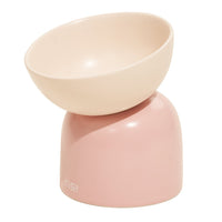 HKM-5128509 Elevated Ceramic Cat Bowl with Oblique Mouth Design for Improved Comfort and Spill Prevention
