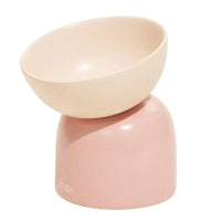 HKM-5128509 Elevated Ceramic Cat Bowl with Oblique Mouth Design for Improved Comfort and Spill Prevention