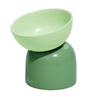HKM-5128509 Elevated Ceramic Cat Bowl with Oblique Mouth Design for Improved Comfort and Spill Prevention