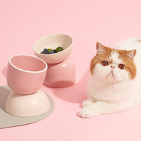HKM-5128509 Elevated Ceramic Cat Bowl with Oblique Mouth Design for Improved Comfort and Spill Prevention
